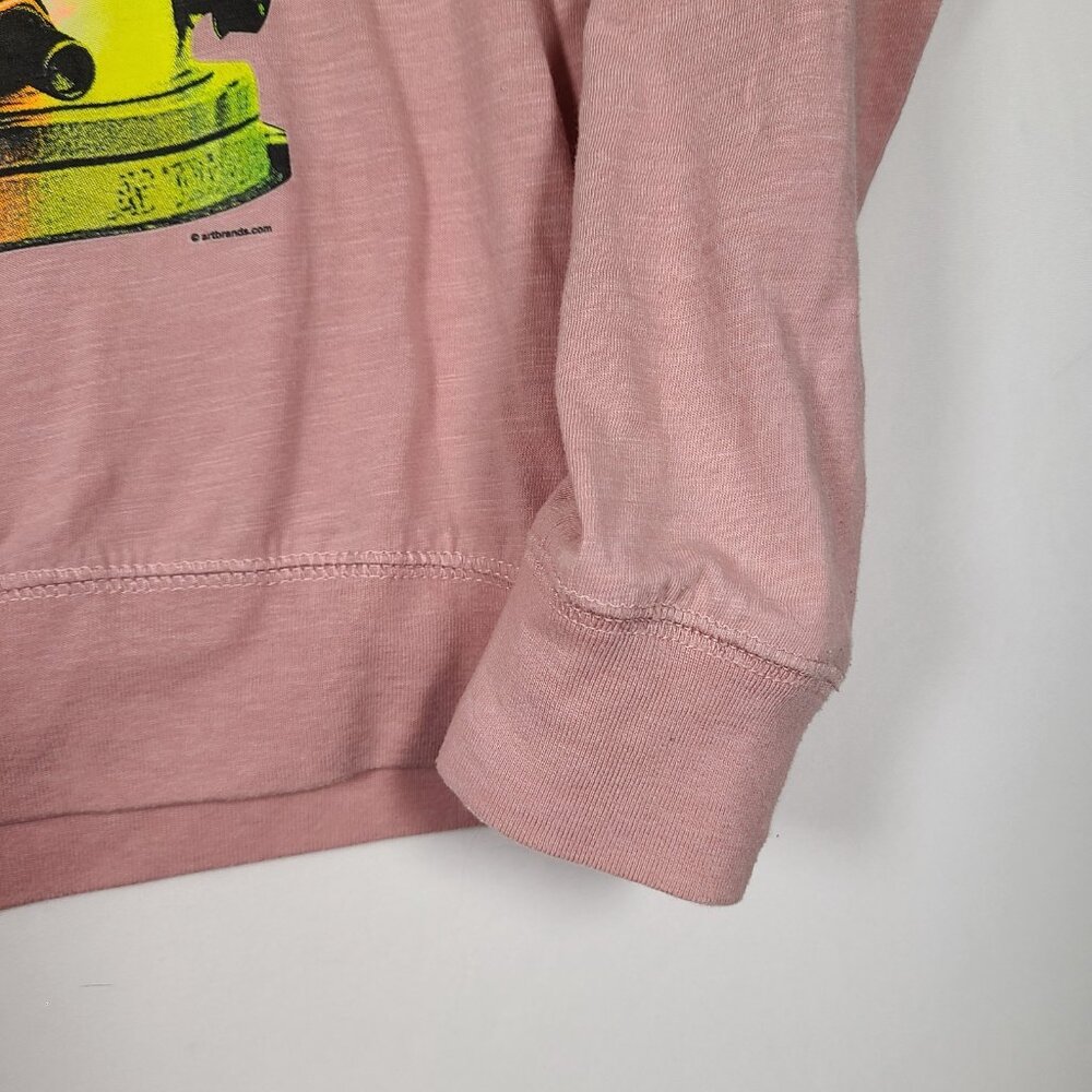 Space Cat Knit Top size Medium M Pink Helmet Rainbow Long Sleeve Miami Style - Picture 3 of 10